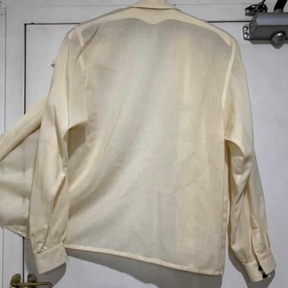 VINTAGE JAEGER DOUBLE BREAST FORMAL WOOL SHIRTS SIZE L - Picture 7 of 8